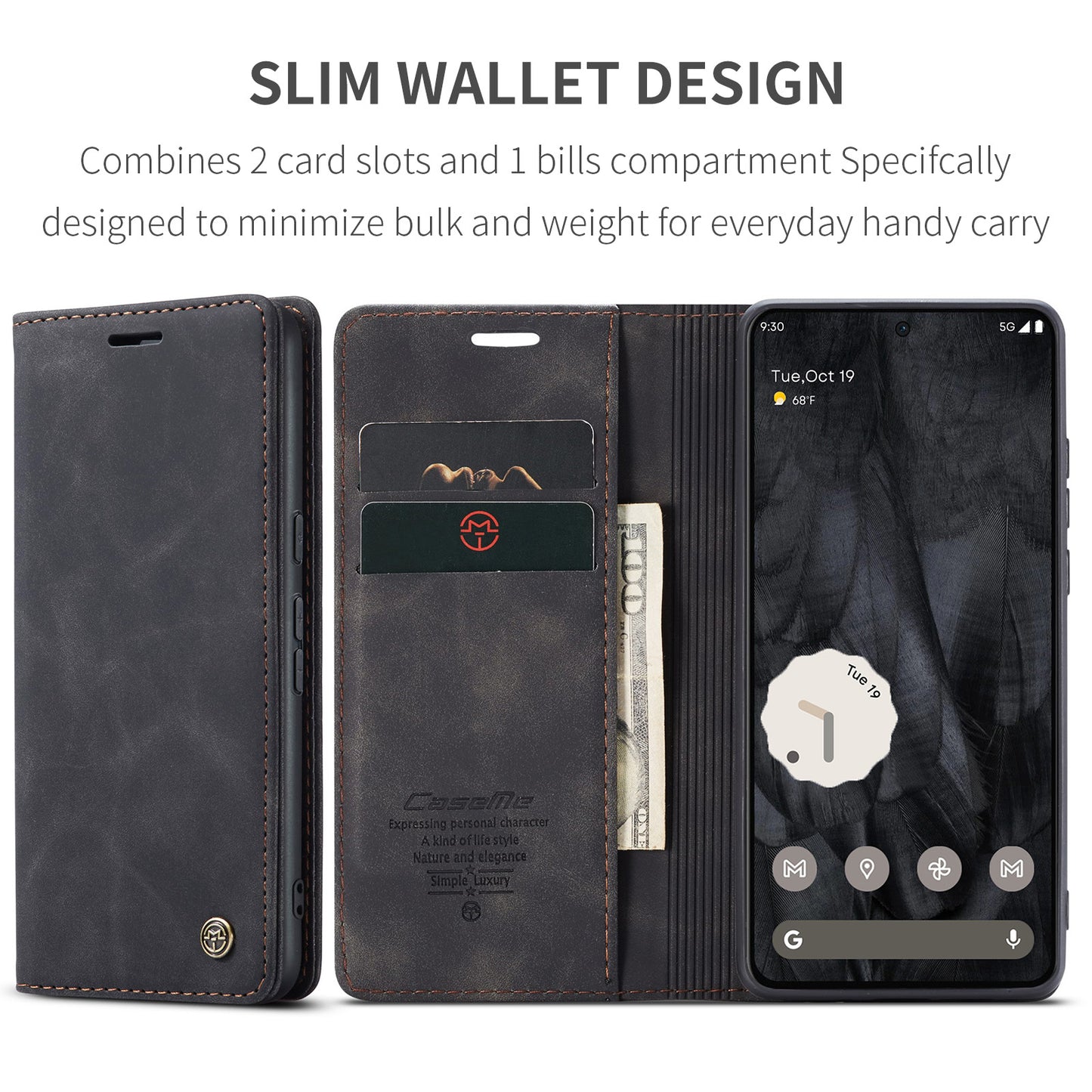 CASEME Luxury Antique Google Pixel 8 Pro Leather Case Wallet