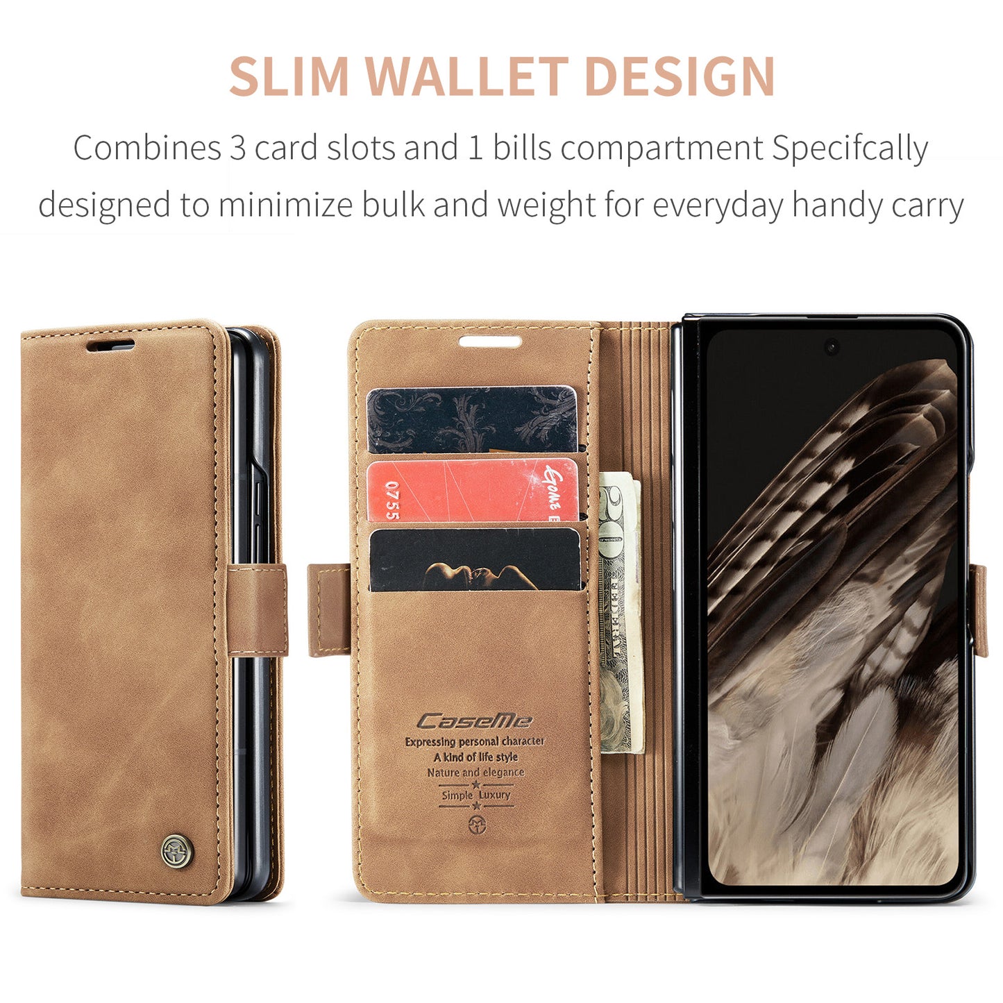 CASEME Luxury Antique Google Pixel Fold2 Leather Case Wallet