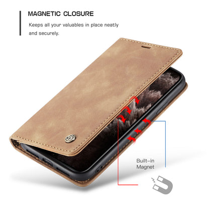 CASEME Luxury Antique iPhone 11 Pro Leather Case Wallet