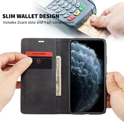 CASEME Luxury Antique iPhone 11 Leather Case Wallet