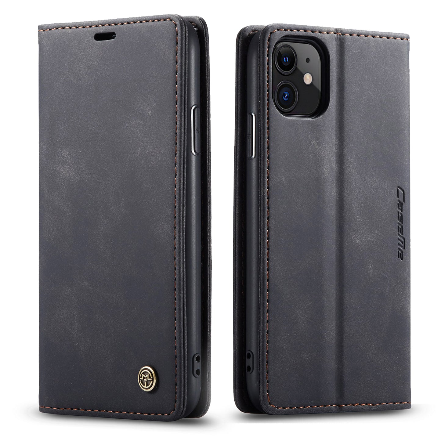 CASEME Luxury Antique iPhone 11 Leather Case Wallet