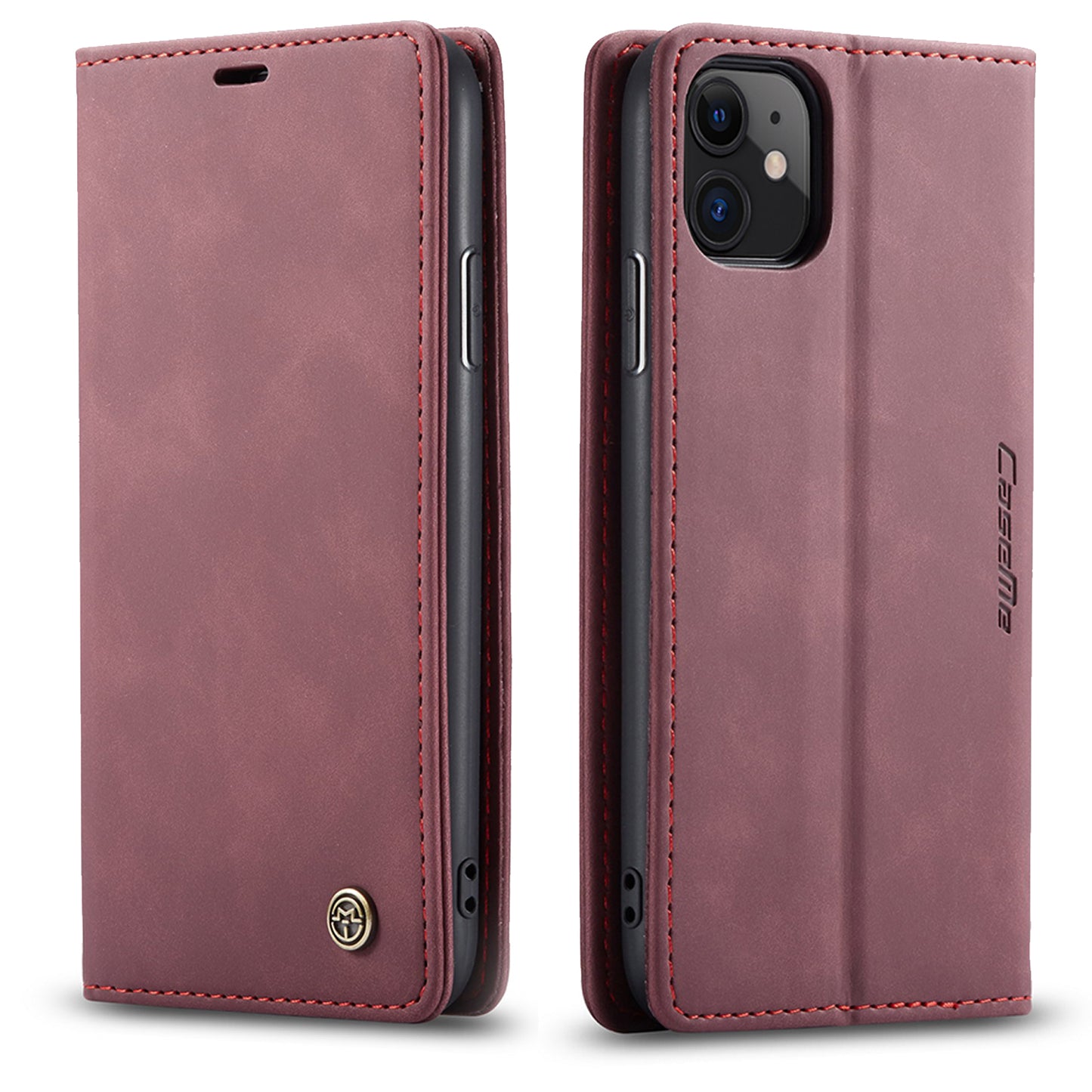 CASEME Luxury Antique iPhone 11 Leather Case Wallet