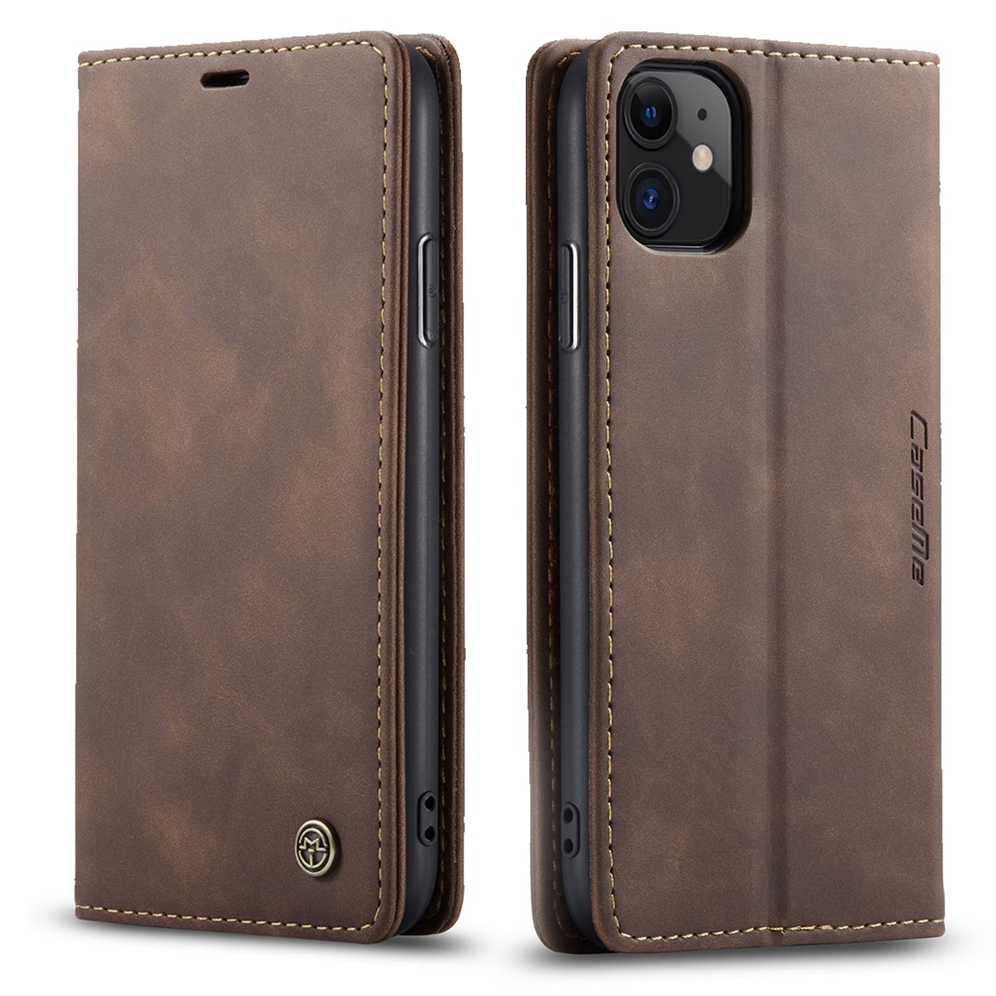 CASEME Luxury Antique iPhone 11 Leather Case Wallet