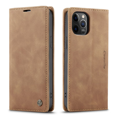 CASEME Luxury Antique iPhone 12 Pro Max Leather Case Wallet