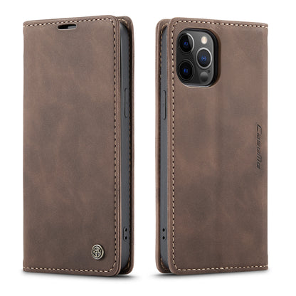 CASEME Luxury Antique iPhone 12 Pro Max Leather Case Wallet