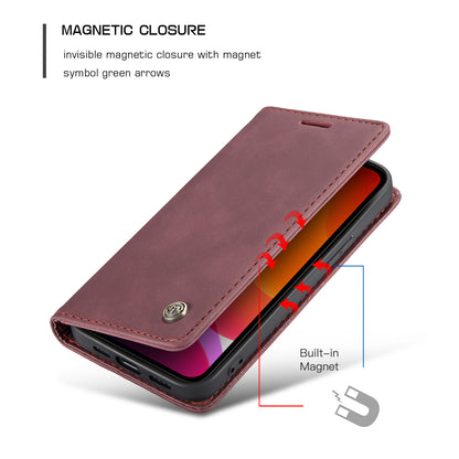 CASEME Luxury Antique iPhone 12 Leather Case Wallet