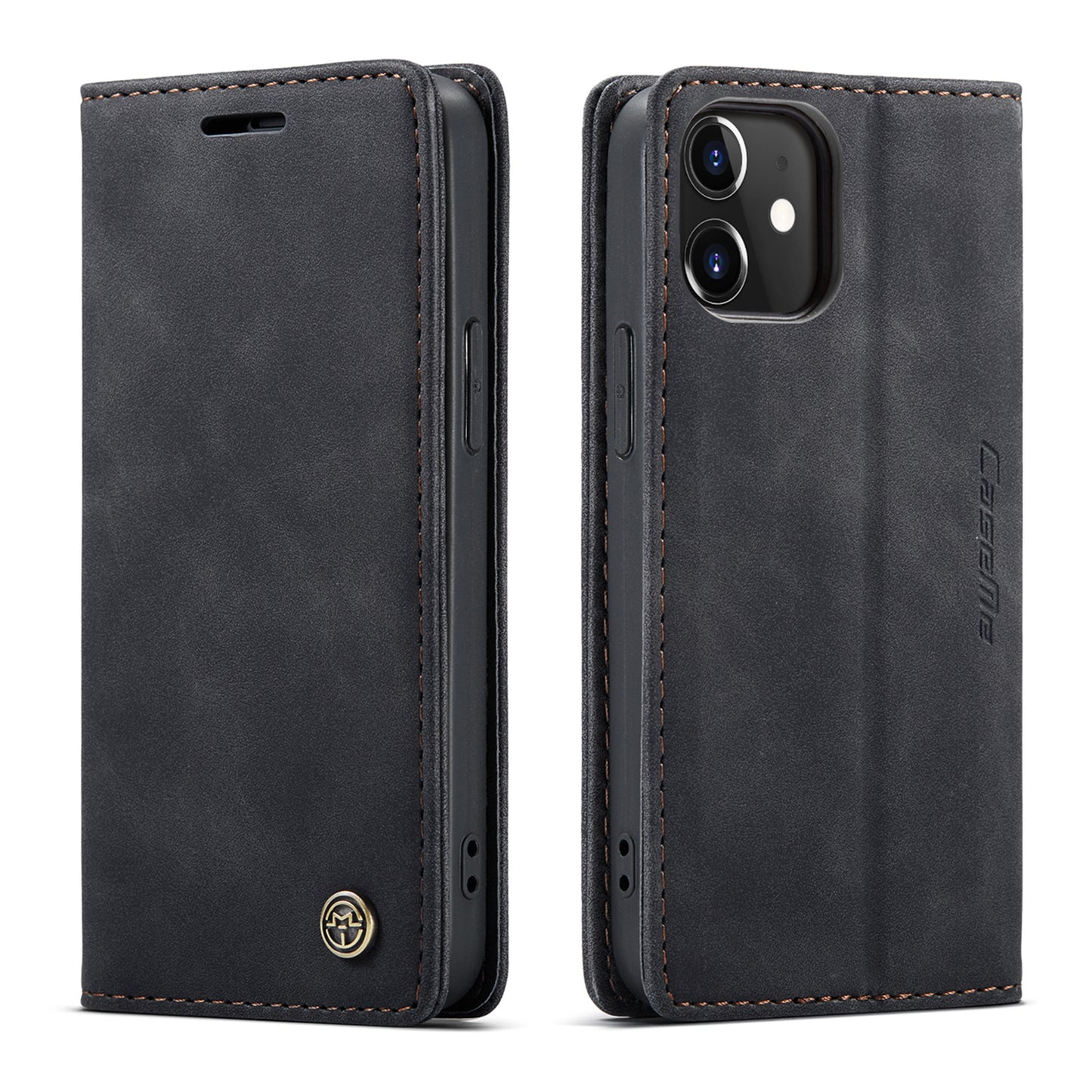 CASEME Luxury Antique iPhone 12 Leather Case Wallet