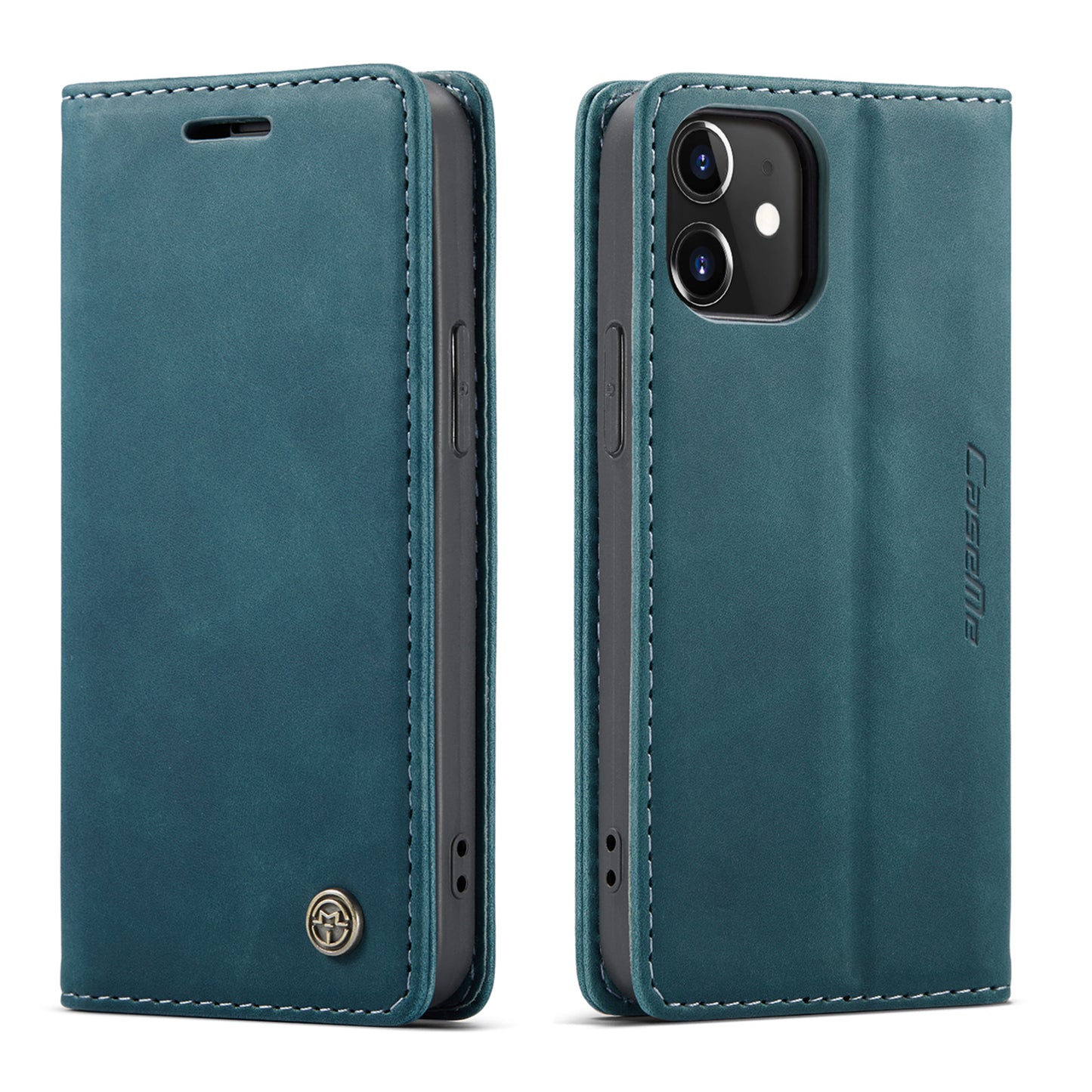 CASEME Luxury Antique iPhone 12 Leather Case Wallet