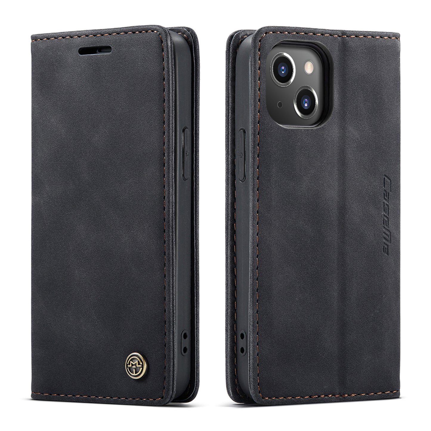 CASEME Luxury Antique iPhone 13 Mini Leather Case Wallet