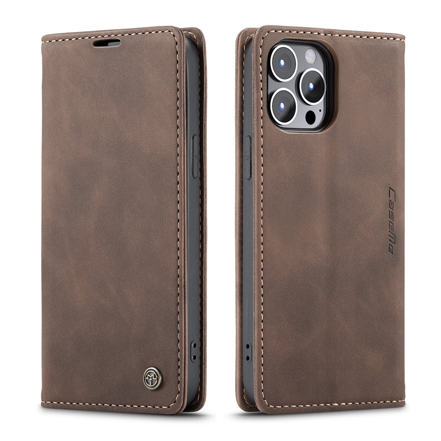 CASEME Luxury Antique iPhone 13 Pro Max Leather Case Wallet