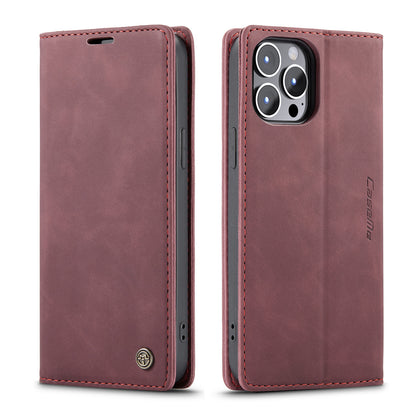 CASEME Luxury Antique iPhone 13 Pro Max Leather Case Wallet