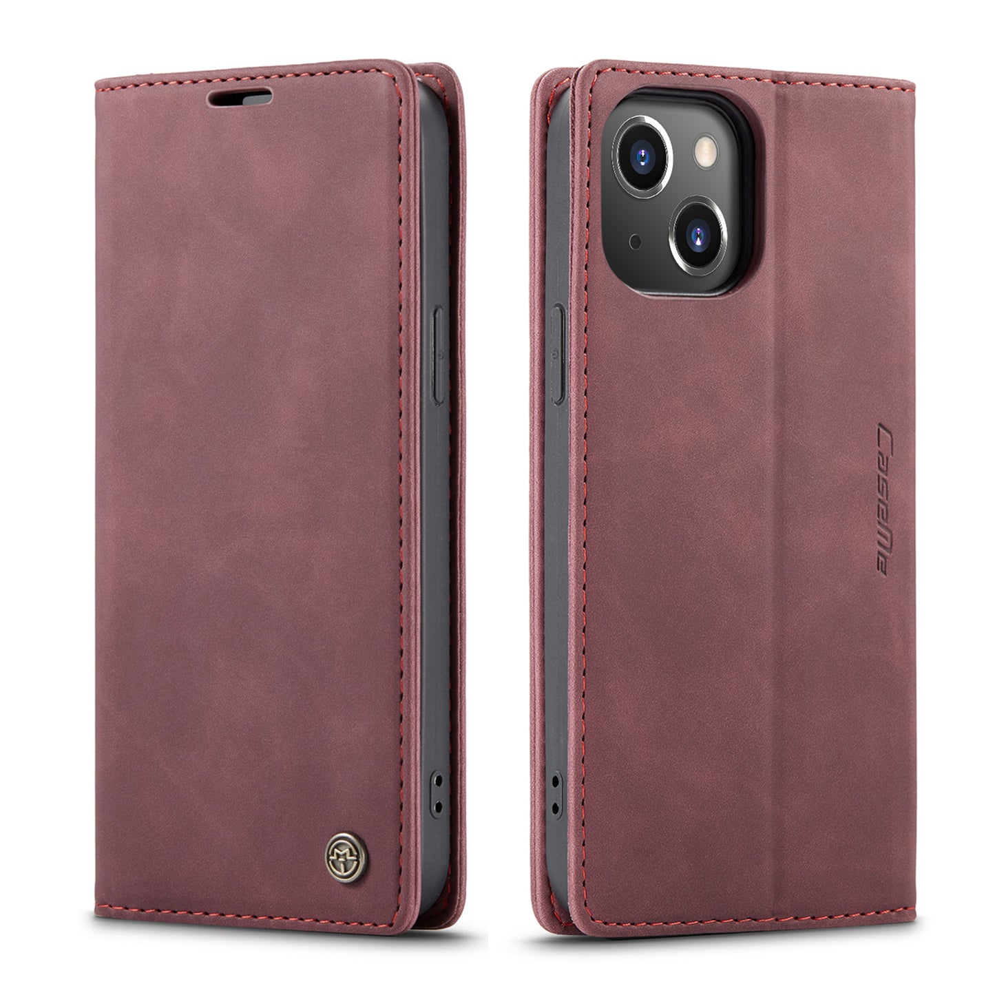 CASEME Luxury Antique iPhone 13 Leather Case Wallet