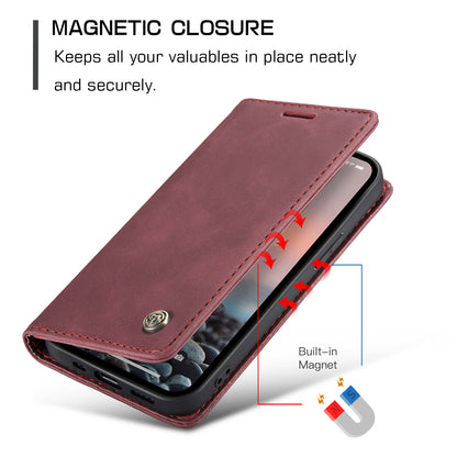 CASEME Luxury Antique iPhone 14 Pro Max Leather Case Wallet