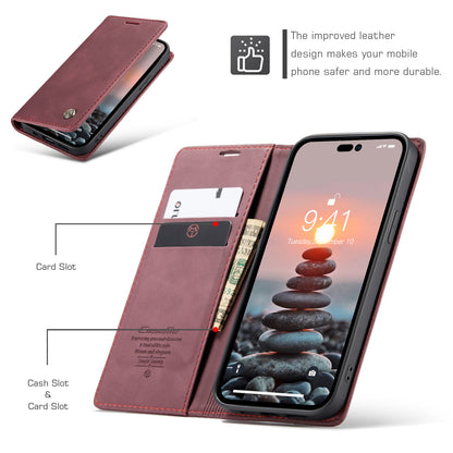 CASEME Luxury Antique iPhone 14 Pro Max Leather Case Wallet