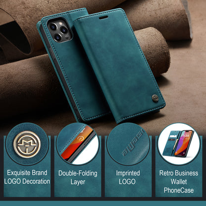 CASEME Luxury Antique iPhone 15 Pro Max Leather Case Wallet