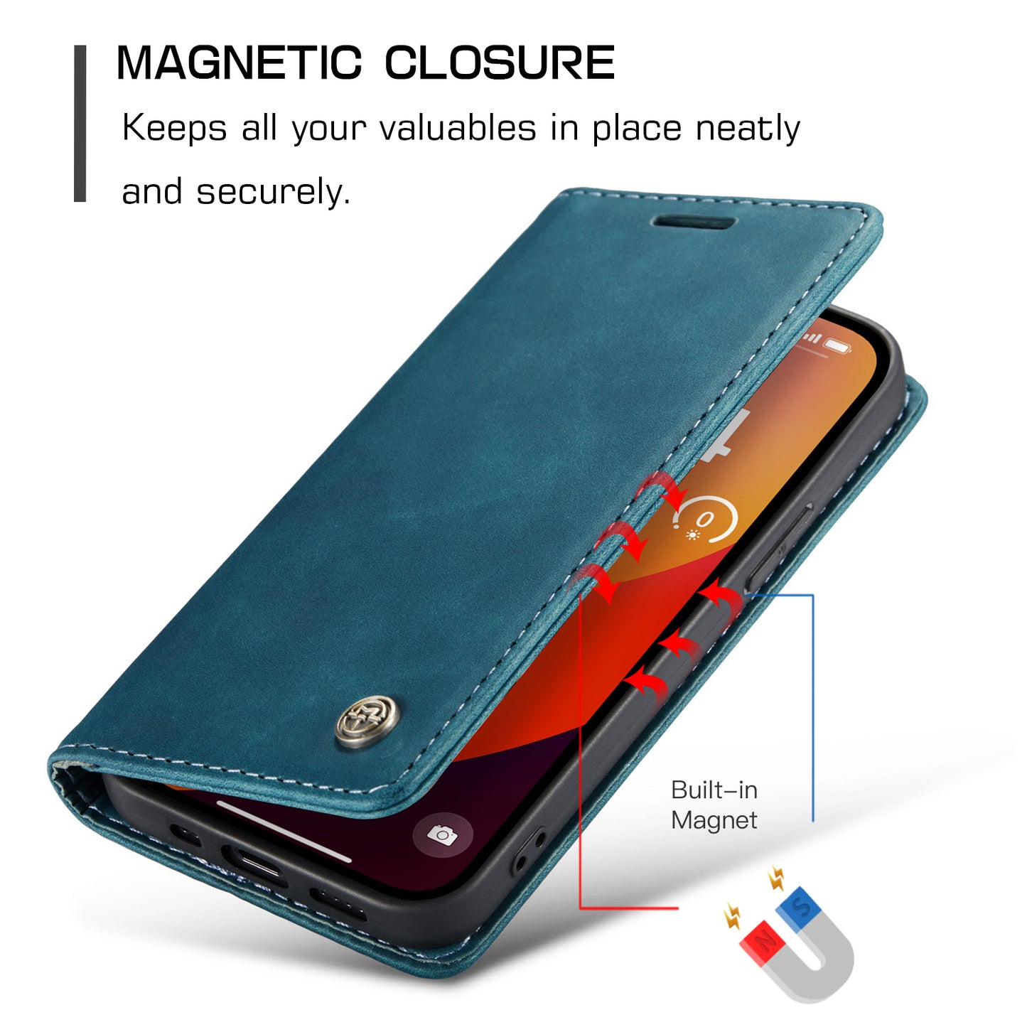 CASEME Luxury Antique iPhone 15 Pro Max Leather Case Wallet