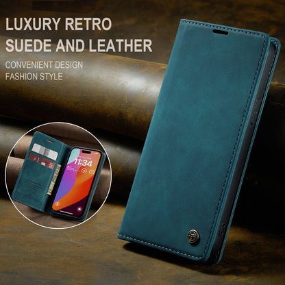 CASEME Luxury Antique iPhone 15 Pro Max Leather Case Wallet