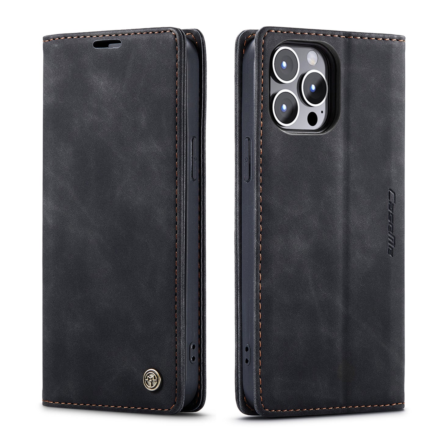 CASEME Luxury Antique iPhone 15 Pro Leather Case Wallet