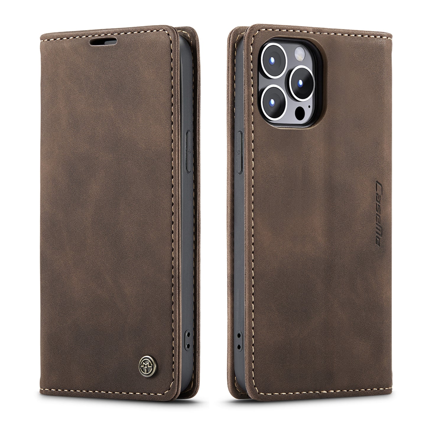 CASEME Luxury Antique iPhone 15 Pro Leather Case Wallet