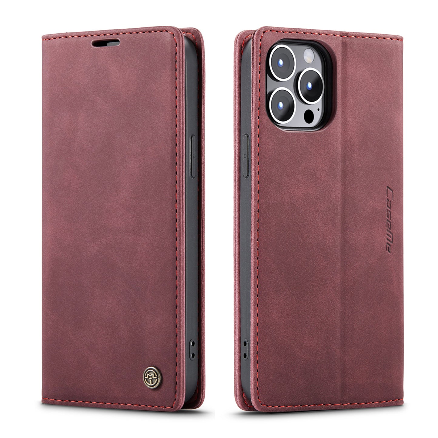 CASEME Luxury Antique iPhone 15 Pro Leather Case Wallet