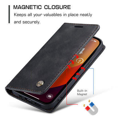 CASEME Luxury Antique iPhone 15 Pro Leather Case Wallet