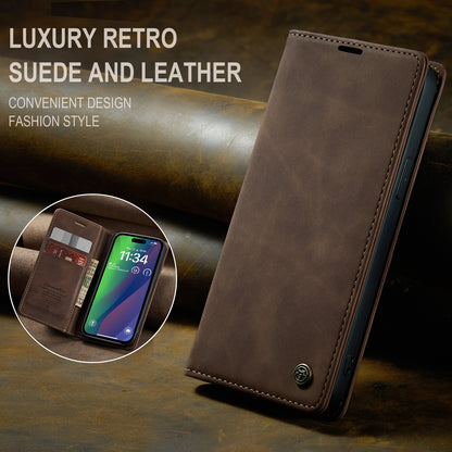 CASEME Luxury Antique iPhone 15 Leather Case Wallet