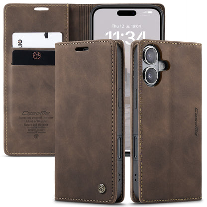 CASEME Luxury Antique iPhone 16 Plus Leather Case Wallet