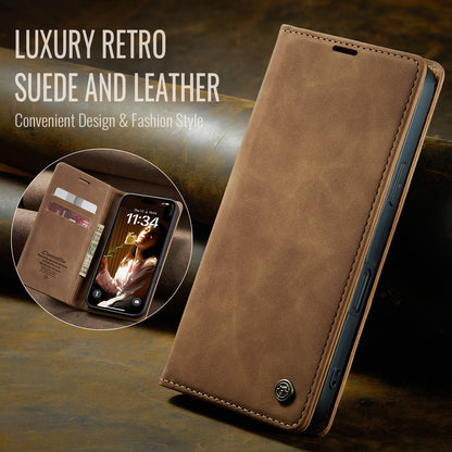 CASEME Luxury Antique iPhone 16 Plus Leather Case Wallet