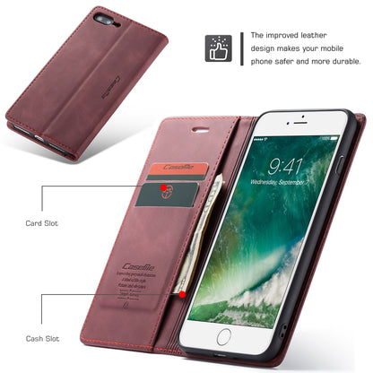 CASEME Luxury Antique iPhone 8 Plus Leather Case Wallet