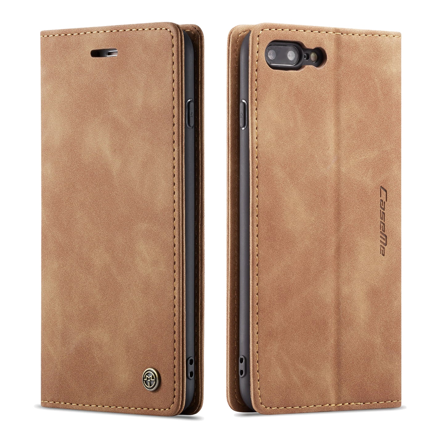 CASEME Luxury Antique iPhone 8 Plus Leather Case Wallet