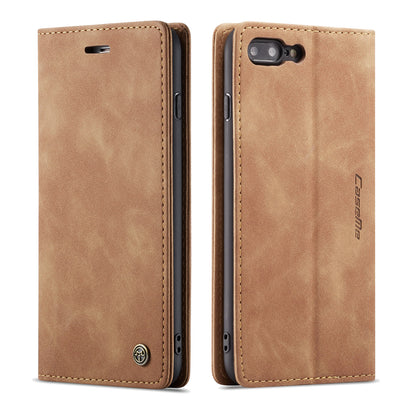 CASEME Luxury Antique iPhone 8 Plus Leather Case Wallet