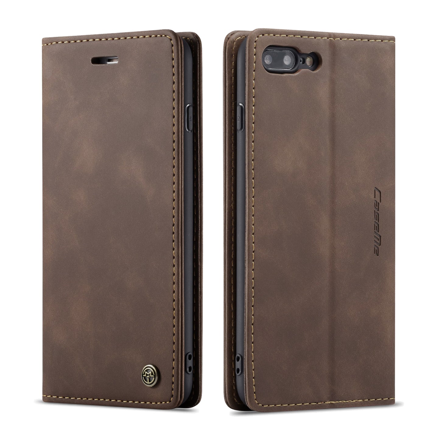 CASEME Luxury Antique iPhone 8 Plus Leather Case Wallet