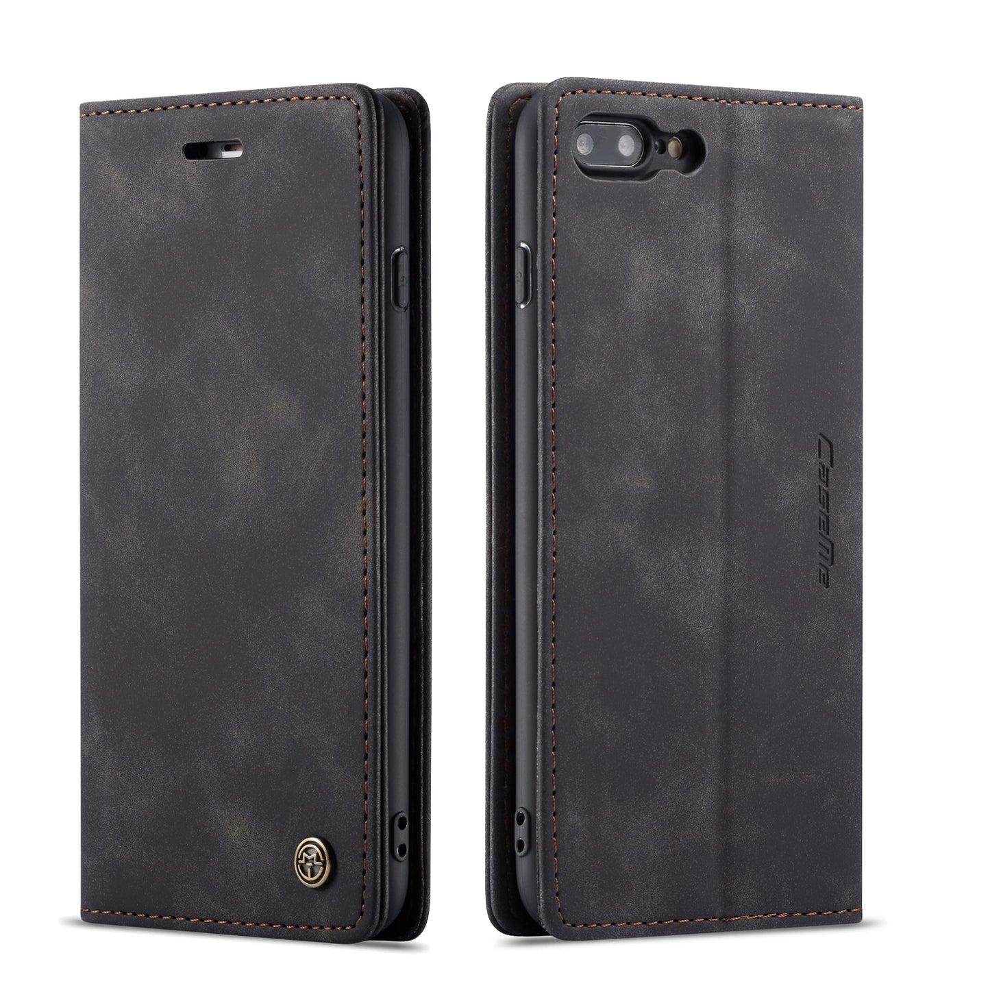 CASEME Luxury Antique iPhone 8 Plus Leather Case Wallet