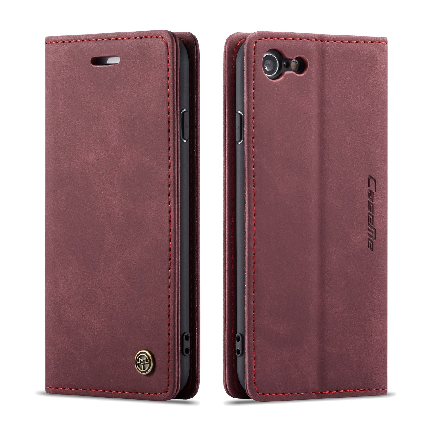 CASEME Luxury Antique iPhone SE 2022 Leather Case Wallet