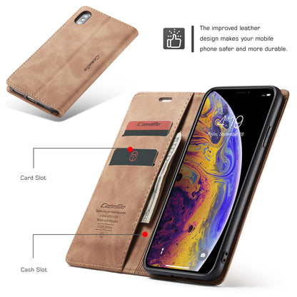 CASEME Luxury Antique iPhone Xs Max Leather Case Wallet