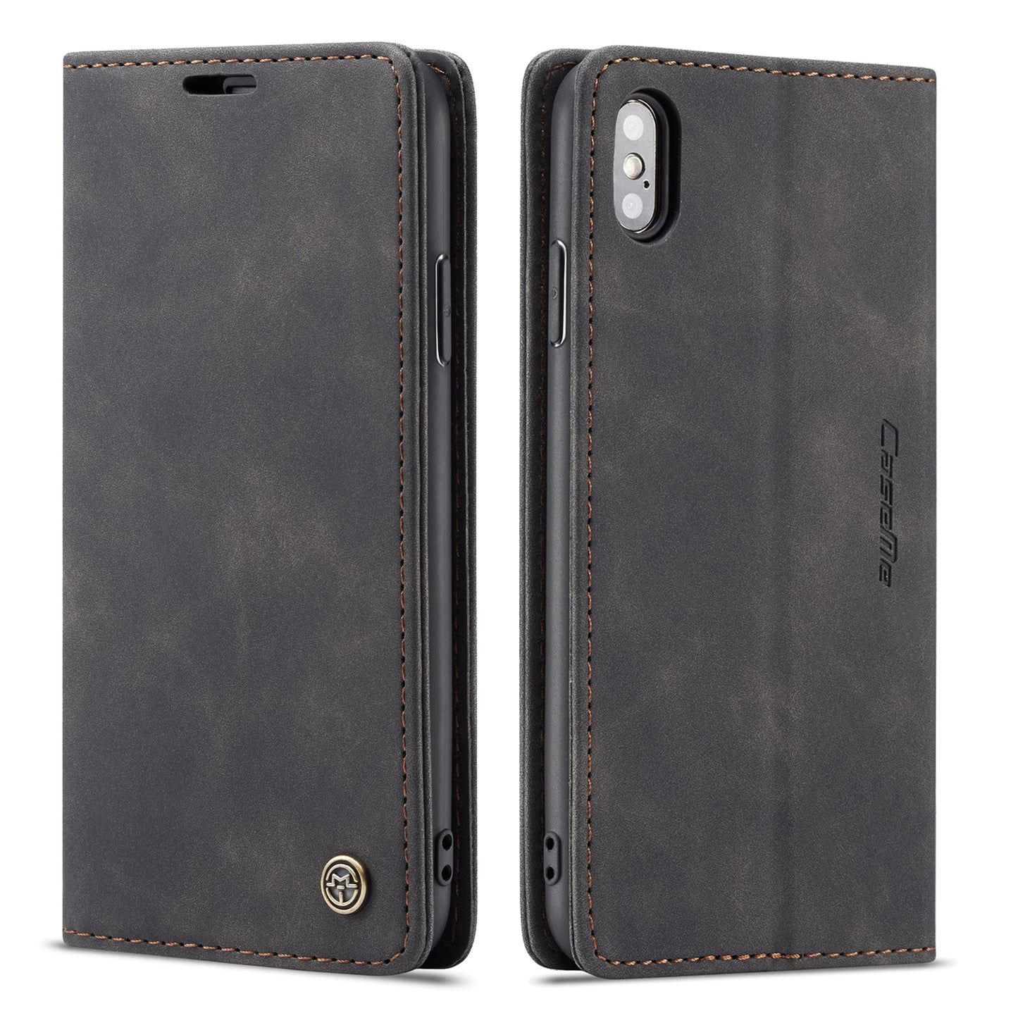 CASEME Luxury Antique iPhone Xs Max Leather Case Wallet