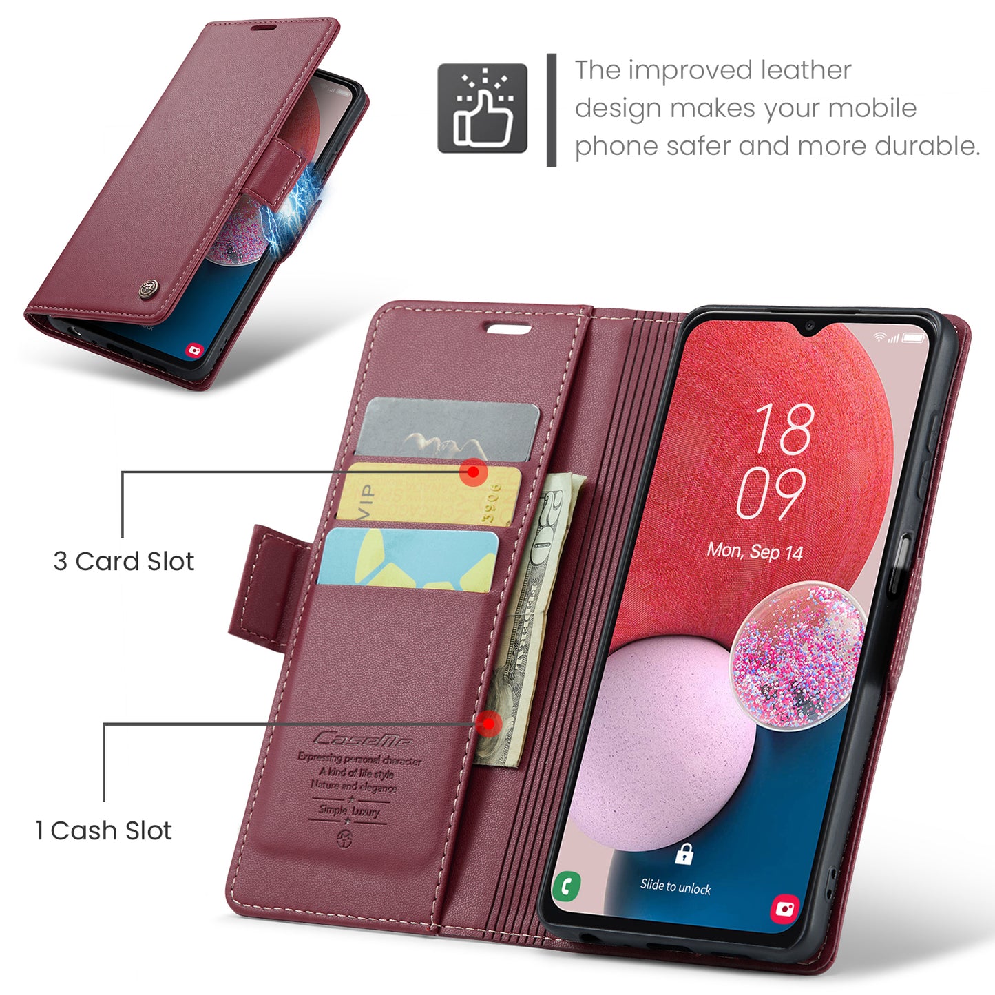 CASEME Butterfly Clasp Wallet Galaxy A04s Leather Case