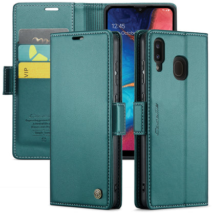 CASEME Butterfly Clasp Wallet Galaxy A30 Leather Case