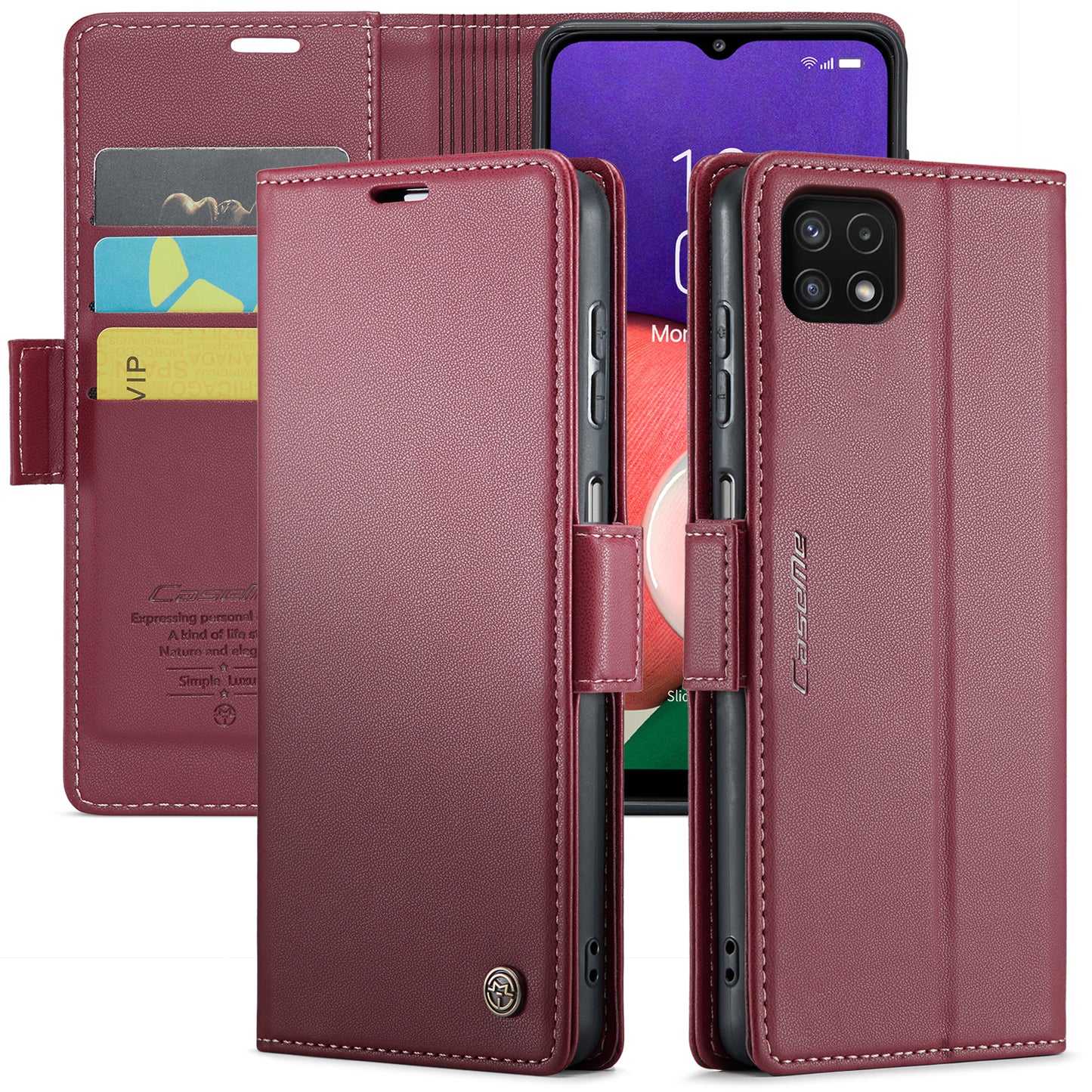 CASEME Butterfly Clasp Wallet Galaxy A22 Leather Case