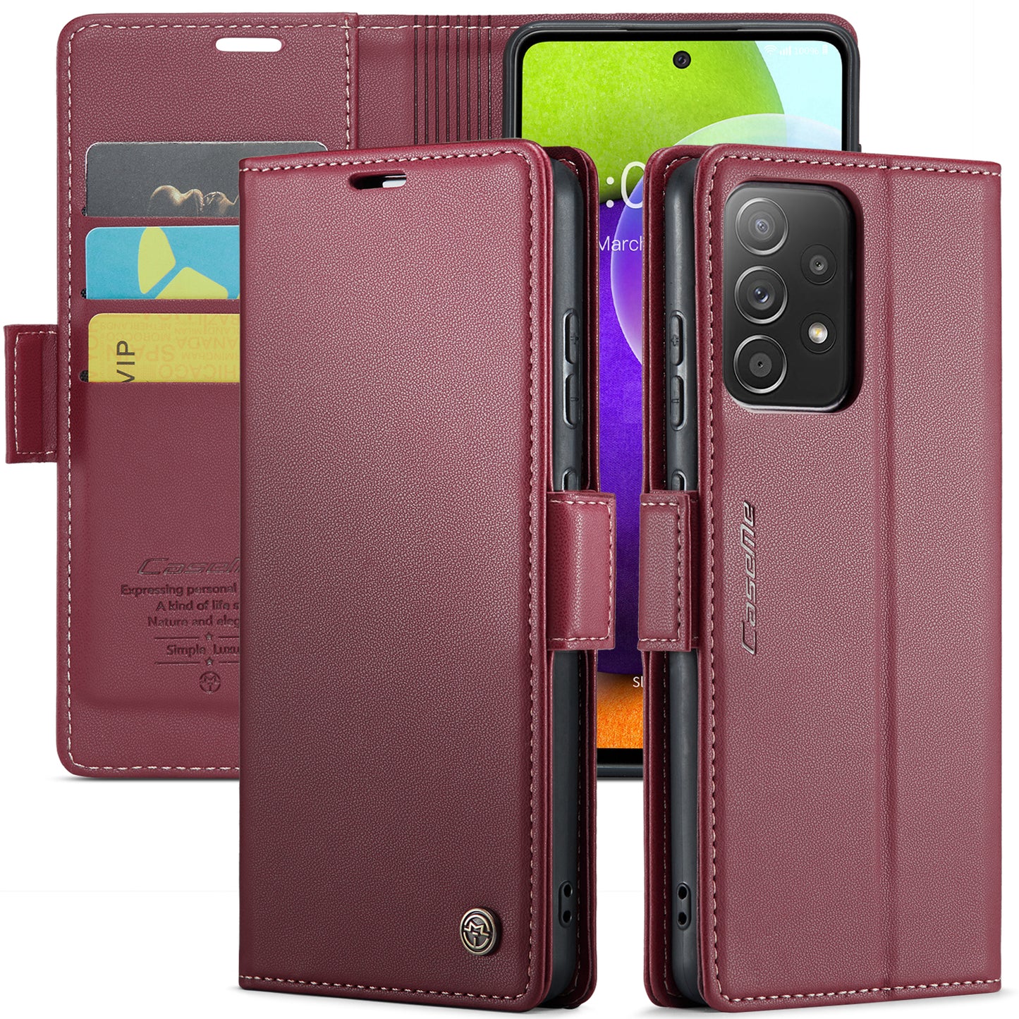 CASEME Butterfly Clasp Wallet Galaxy A52 Leather Case