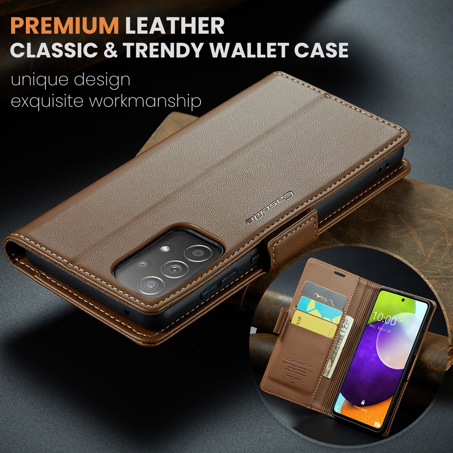 CASEME Butterfly Clasp Wallet Galaxy A52 Leather Case