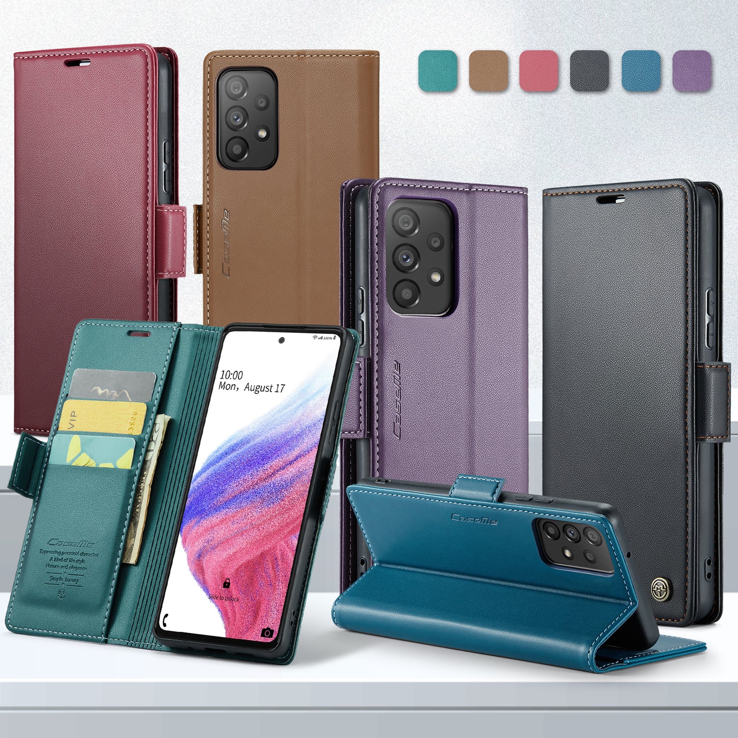 CASEME Butterfly Clasp Wallet Galaxy A53 Leather Case