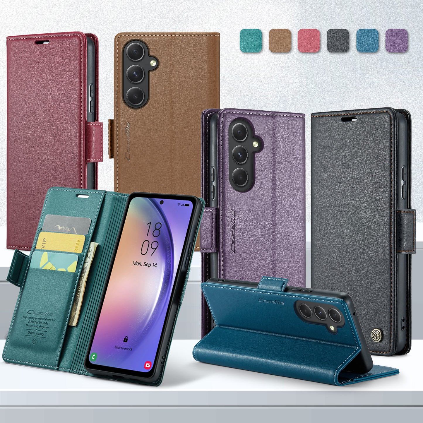 CASEME Butterfly Clasp Wallet Galaxy A54 Leather Case