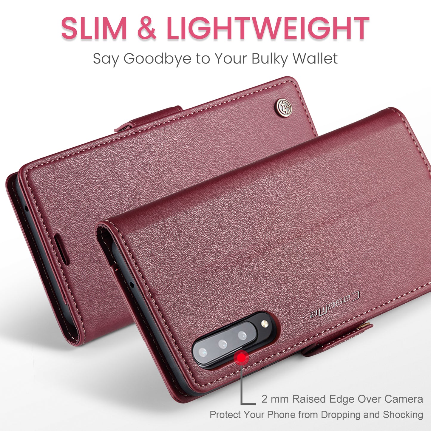 CASEME Butterfly Clasp Wallet Galaxy A70 Leather Case