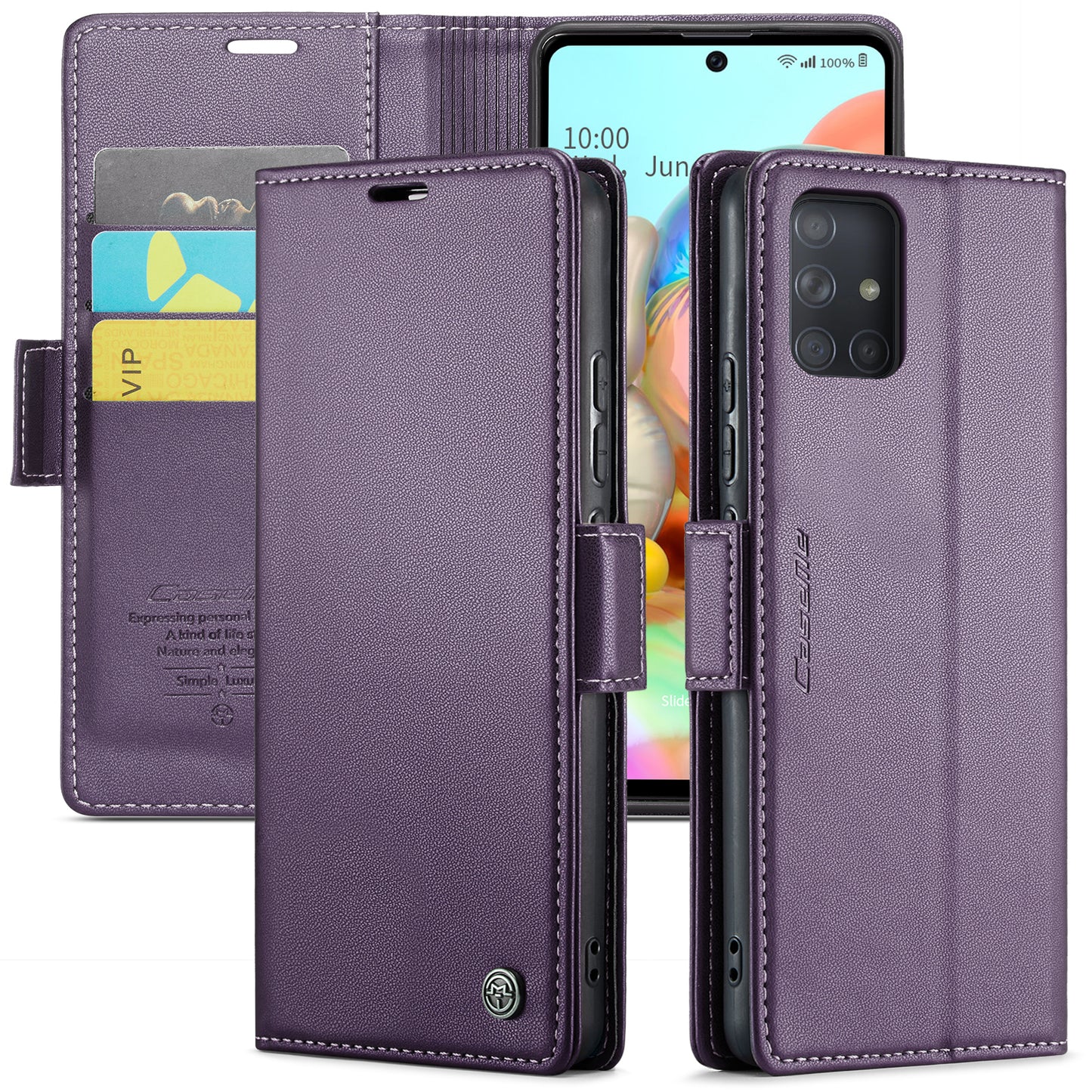 CASEME Butterfly Clasp Wallet Galaxy A71 Leather Case