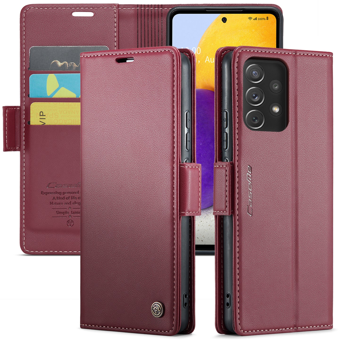 CASEME Butterfly Clasp Wallet Galaxy A72 Leather Case