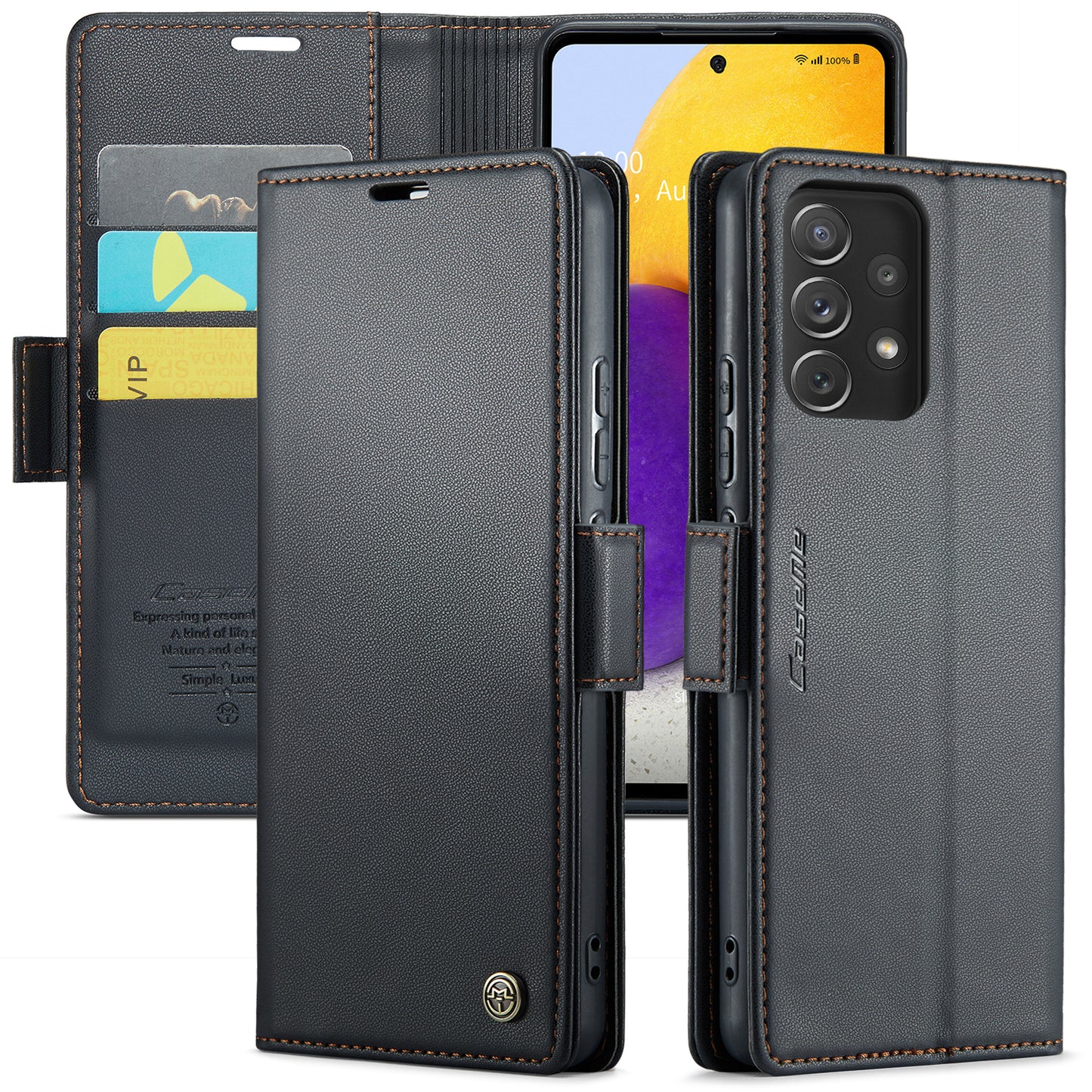 CASEME Butterfly Clasp Wallet Galaxy A72 Leather Case