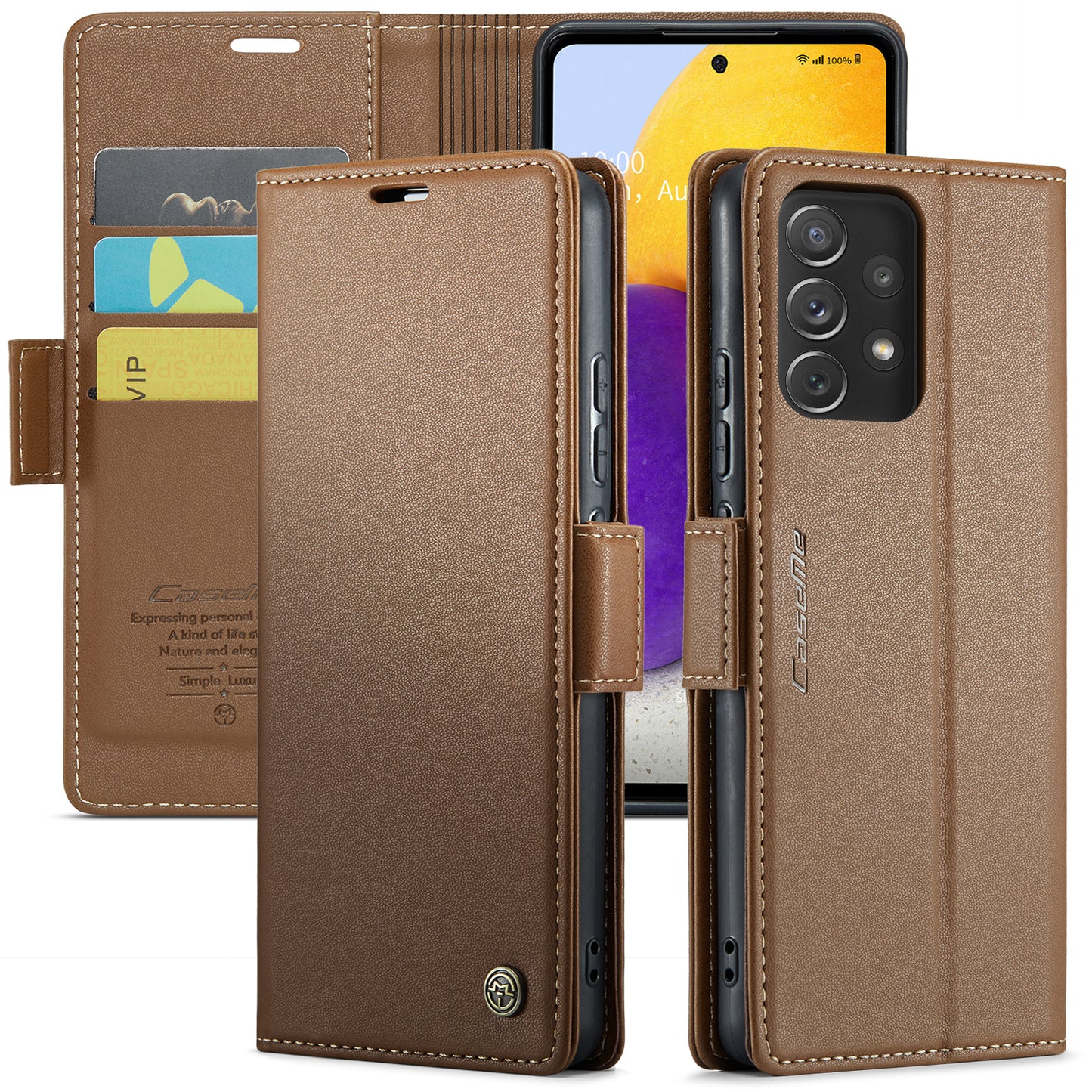 CASEME Butterfly Clasp Wallet Galaxy A72 Leather Case