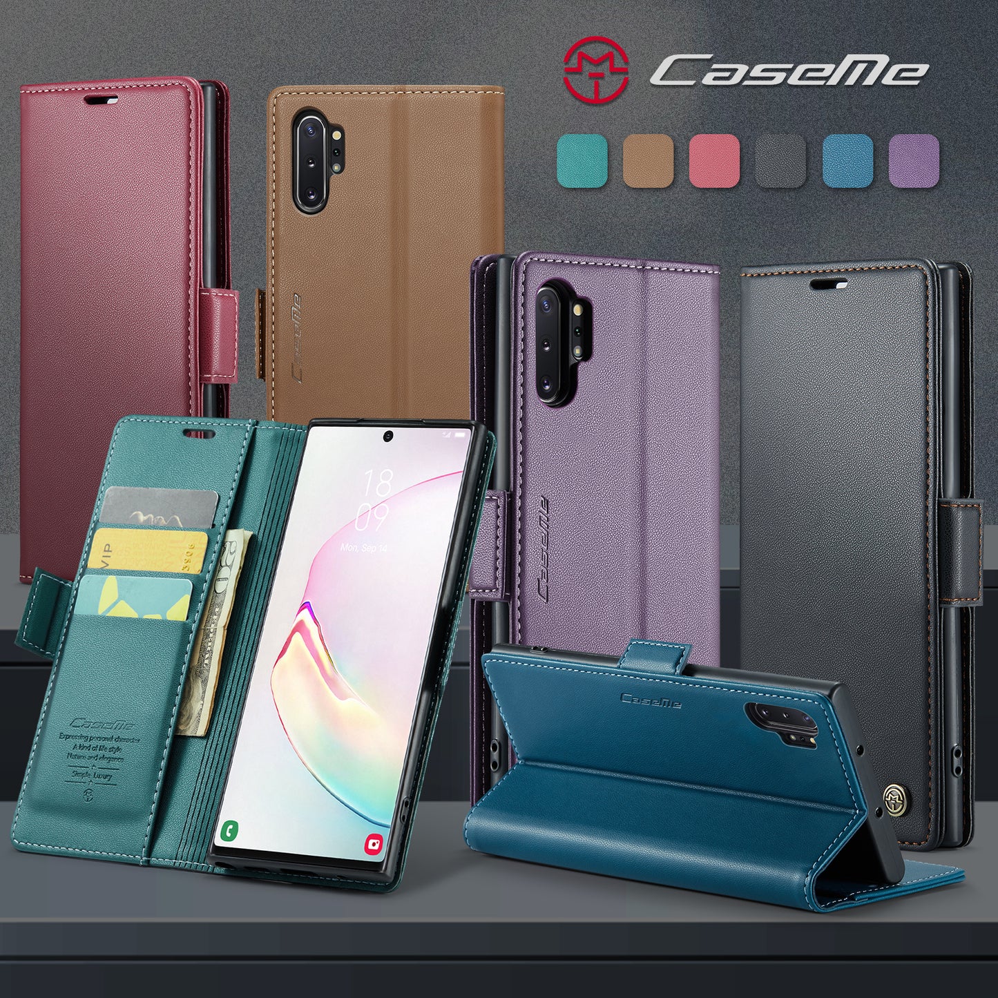 CASEME Butterfly Clasp Wallet Galaxy Note10+ Leather Case