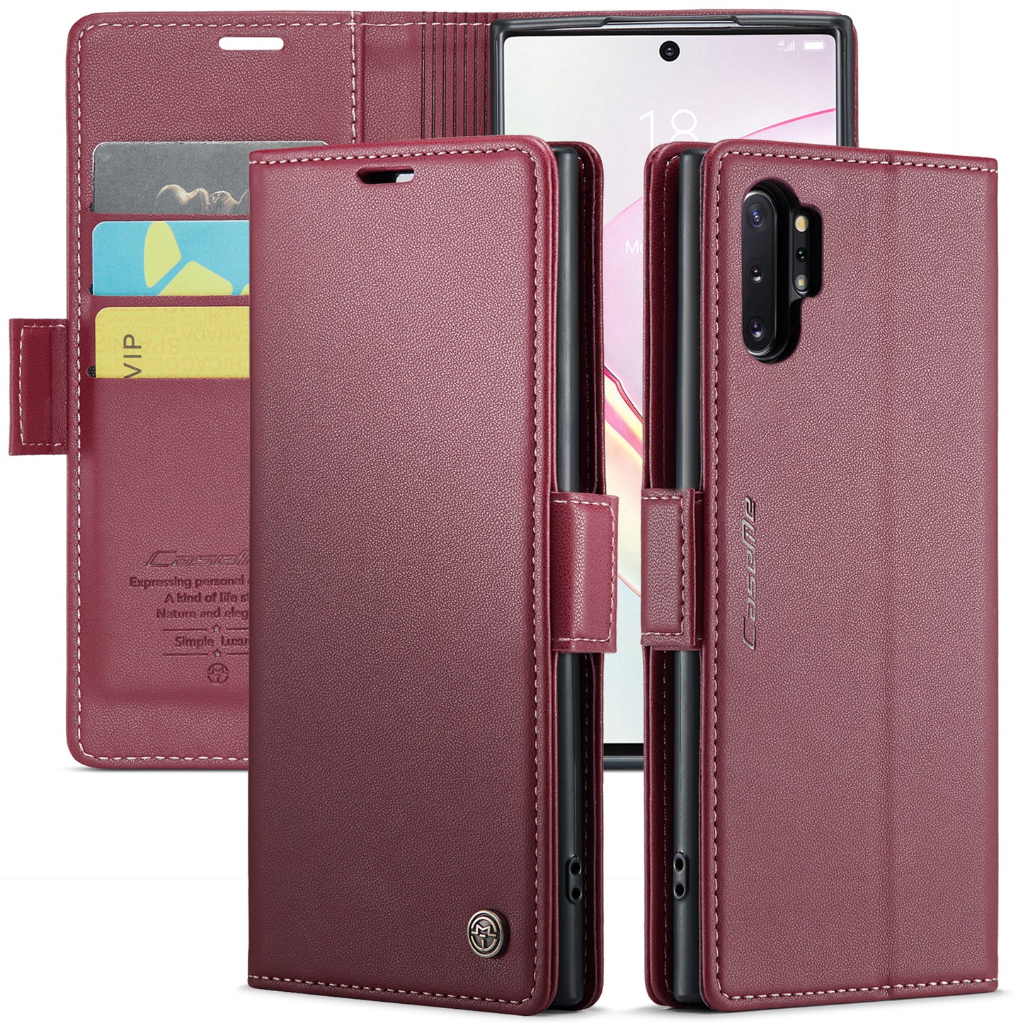 CASEME Butterfly Clasp Wallet Galaxy Note10+ Leather Case